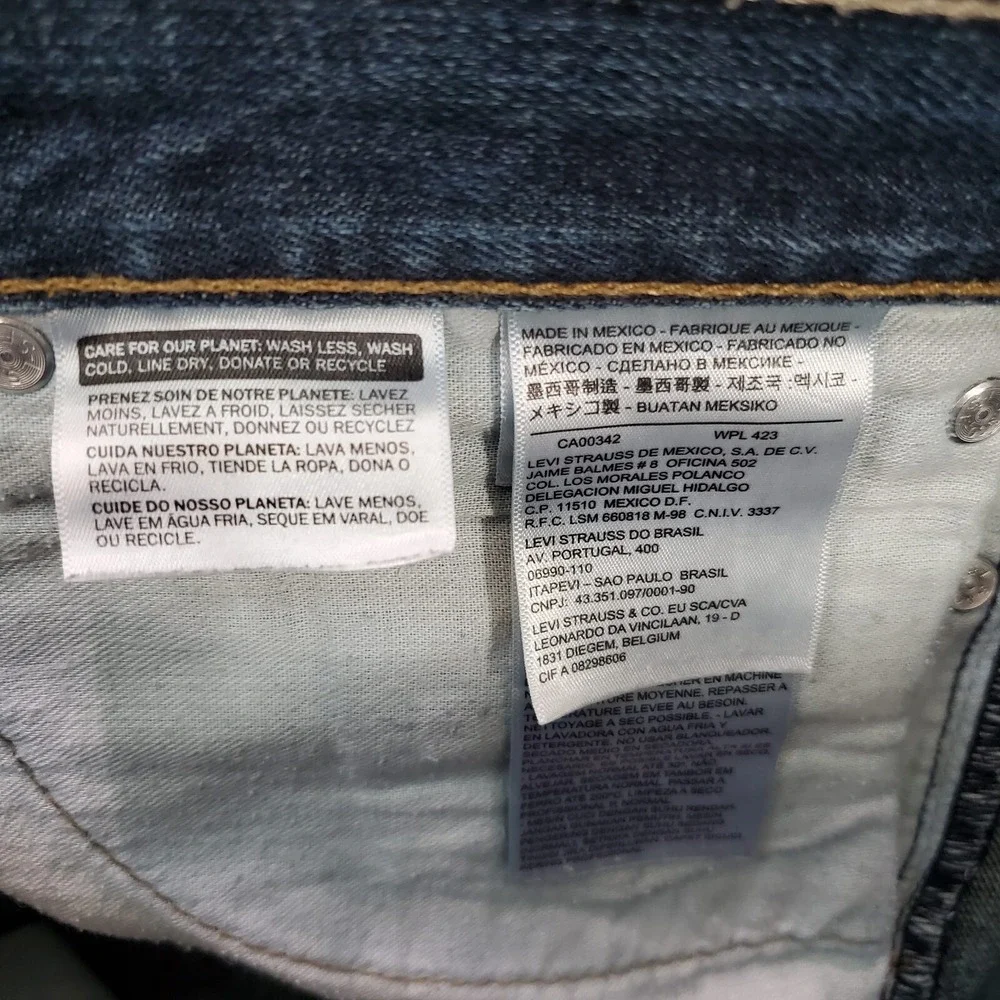 Levi's 514 Men Jeans 32x32 Blue Denim Tumbled Rigid Slim‎ Fit (34x31)